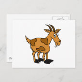 XX- Funny Cartoon Goat Briefkaart (Voorkant / Achterkant)