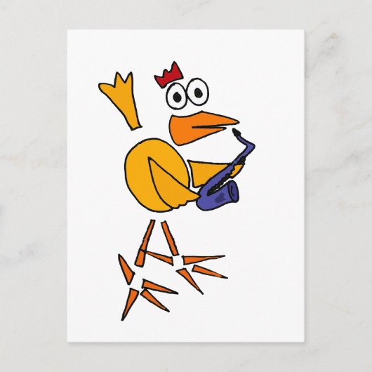 XX- Funny Chicken Spelling Saxophone Abstract Art Briefkaart (Voorkant)