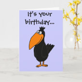 XX- Funny Crow Design Kaart (Gele Bloem)