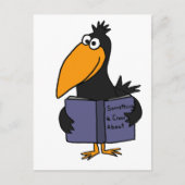 XX- Funny Crow Reading Book Cartoon Briefkaart (Voorkant)