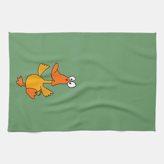 XX- Funny Dancing Duck Cartoon Theedoek (Horizontaal)