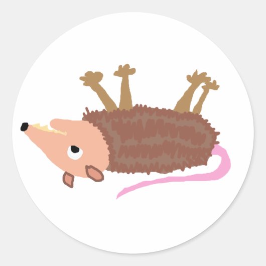 XX- Funny Dead Possum Roadkill-Cartoon Ronde Sticker (Voorkant)