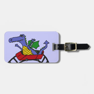 XX- Funny Dragon op een Onderzetter van Roller Bagagelabel
