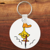 XX- Funny Duck op een Pogo Stick Sleutelhanger (Voorkant)