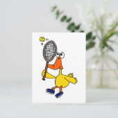 XX- Funny Duck Plays Tennis Briefkaart (Staand voorkant)