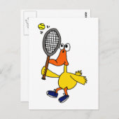 XX- Funny Duck Plays Tennis Briefkaart (Voorkant / Achterkant)