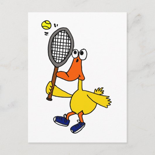 XX- Funny Duck Plays Tennis Briefkaart (Voorkant)