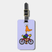 XX- Funny Duck Riding a Bicycle Design Bagagelabel (Voorkant verticaal)