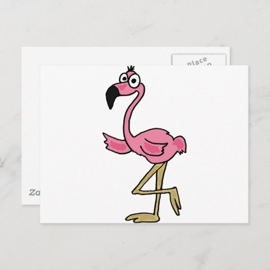 XX- Funny Flamingo Briefkaart (Voorkant / Achterkant)