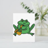 XX- Funny Frog-speelsaxophone Briefkaart (Staand voorkant)