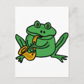 XX- Funny Frog-speelsaxophone Briefkaart (Voorkant)