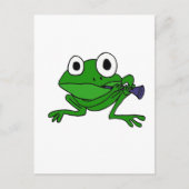 XX- Funny Frog Spelling Clarinet Briefkaart (Voorkant)