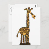 XX- Funny Giraffe Cartoon Briefkaart (Voorkant / Achterkant)
