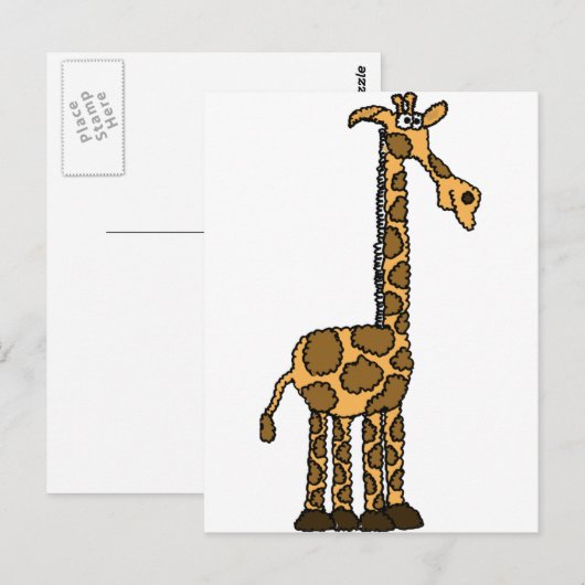 XX- Funny Giraffe Cartoon Briefkaart (Voorkant / Achterkant)