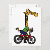 XX- Funny Giraffe Riding Bicycle Cartoon Briefkaart (Voorkant / Achterkant)
