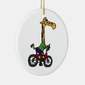 XX- Funny Giraffe Riding Bicycle Cartoon Keramisch Ornament (Rechts)
