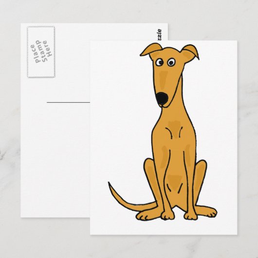XX- Funny Greyhound Dog Cartoon Briefkaart (Voorkant / Achterkant)