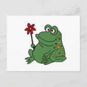 XX- Funny Hippie Frog holding Daisy Briefkaart (Voorkant)