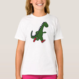 XX- Funny jogging dinosaur met Red Sneakers T-shirt