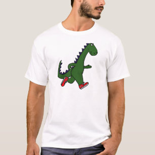 XX- Funny jogging dinosaur met Red Sneakers T-shirt