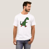 XX- Funny jogging dinosaur met Red Sneakers T-shirt (Voorkant volledig)