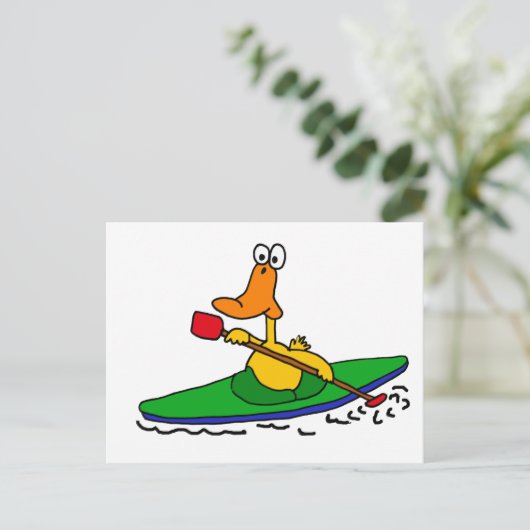 XX- Funny Kayaking Duck Briefkaart (Staand voorkant)