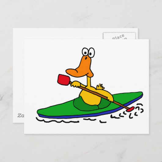 XX- Funny Kayaking Duck Briefkaart (Voorkant / Achterkant)