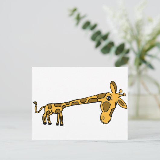 XX- Funny Leaning Giraffe Briefkaart (Staand voorkant)