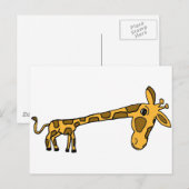 XX- Funny Leaning Giraffe Briefkaart (Voorkant / Achterkant)
