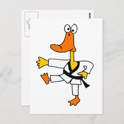 XX- Funny Martial Arts Duck Briefkaart (Voorkant / Achterkant)