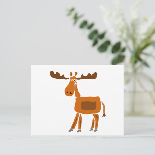 XX- Funny Moose Art Design Briefkaart (Staand voorkant)