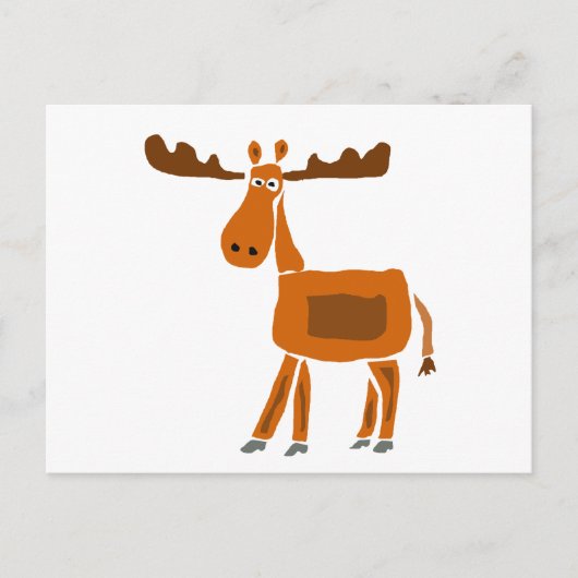 XX- Funny Moose Art Design Briefkaart (Voorkant)