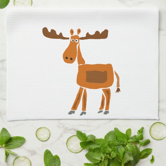 XX- Funny Moose Art Design Theedoek (Gevouwen)