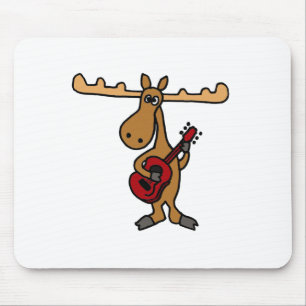 XX- Funny Moose Plays Guitar Cartoon Muismat