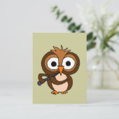 XX- Funny Owl speelt Clarinet Briefkaart (Staand voorkant)