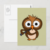 XX- Funny Owl speelt Clarinet Briefkaart (Voorkant / Achterkant)