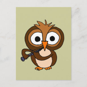 XX- Funny Owl speelt Clarinet Briefkaart