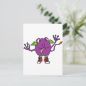 XX- Funny Paarse Tickle Monster Briefkaart (Staand voorkant)