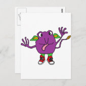 XX- Funny Paarse Tickle Monster Briefkaart (Voorkant / Achterkant)