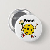 XX- Funny Pickleball Character Ronde Button 5,7 Cm (Voorkant /achterkant)