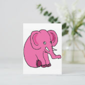 XX- Funny Pink Elephant Briefkaart (Staand voorkant)