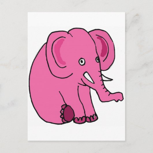 XX- Funny Pink Elephant Briefkaart (Voorkant)
