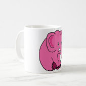 XX- Funny Pink Elephant Koffiemok (Voorkant links)