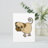 XX- Funny Pug Puppy Dog Cartoon Briefkaart (Staand voorkant)