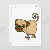 XX- Funny Pug Puppy Dog Cartoon Briefkaart (Voorkant / Achterkant)