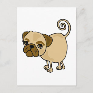 XX- Funny Pug Puppy Dog Cartoon Briefkaart