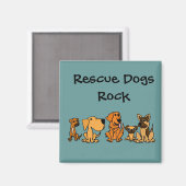 XX- Funny Rescue Dogs Group Cartoon Magneet (Voorkant / Achterkant)