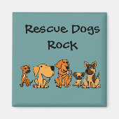 XX- Funny Rescue Dogs Group Cartoon Magneet (Voorkant)