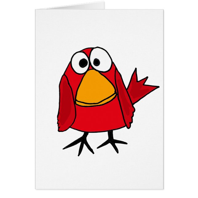 XX- Funny Sad Cardinaal Bird Cartoon (Voorkant)
