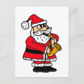 XX-Funny Santa Claus Playing the Saxophone Feestdagenkaart (Voorkant)